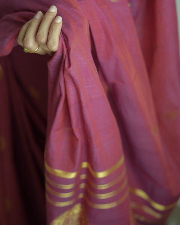 Wine gold Saree - Image 8