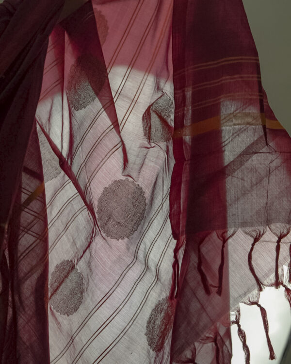 Wine gold Saree - Image 2