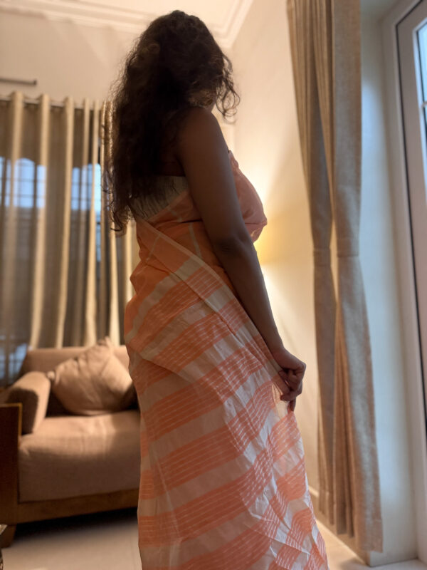 Creamy peach Saree - Image 5