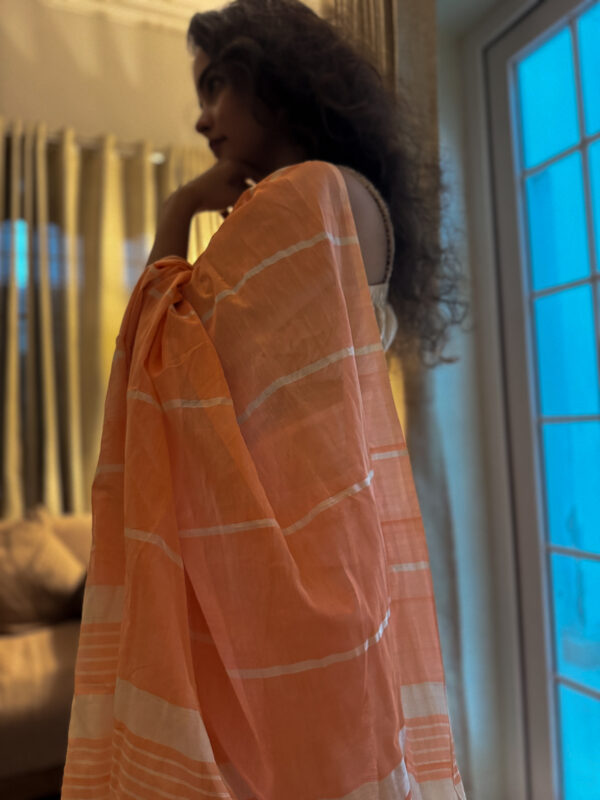 Creamy peach Saree - Image 3