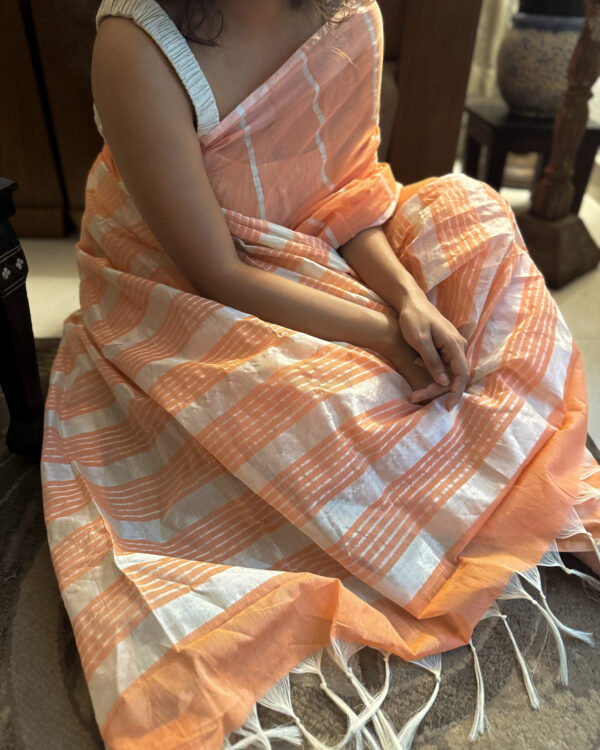 Creamy peach Saree - Image 6