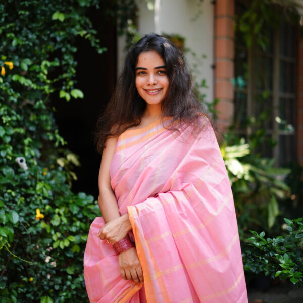 Peachy peach Saree